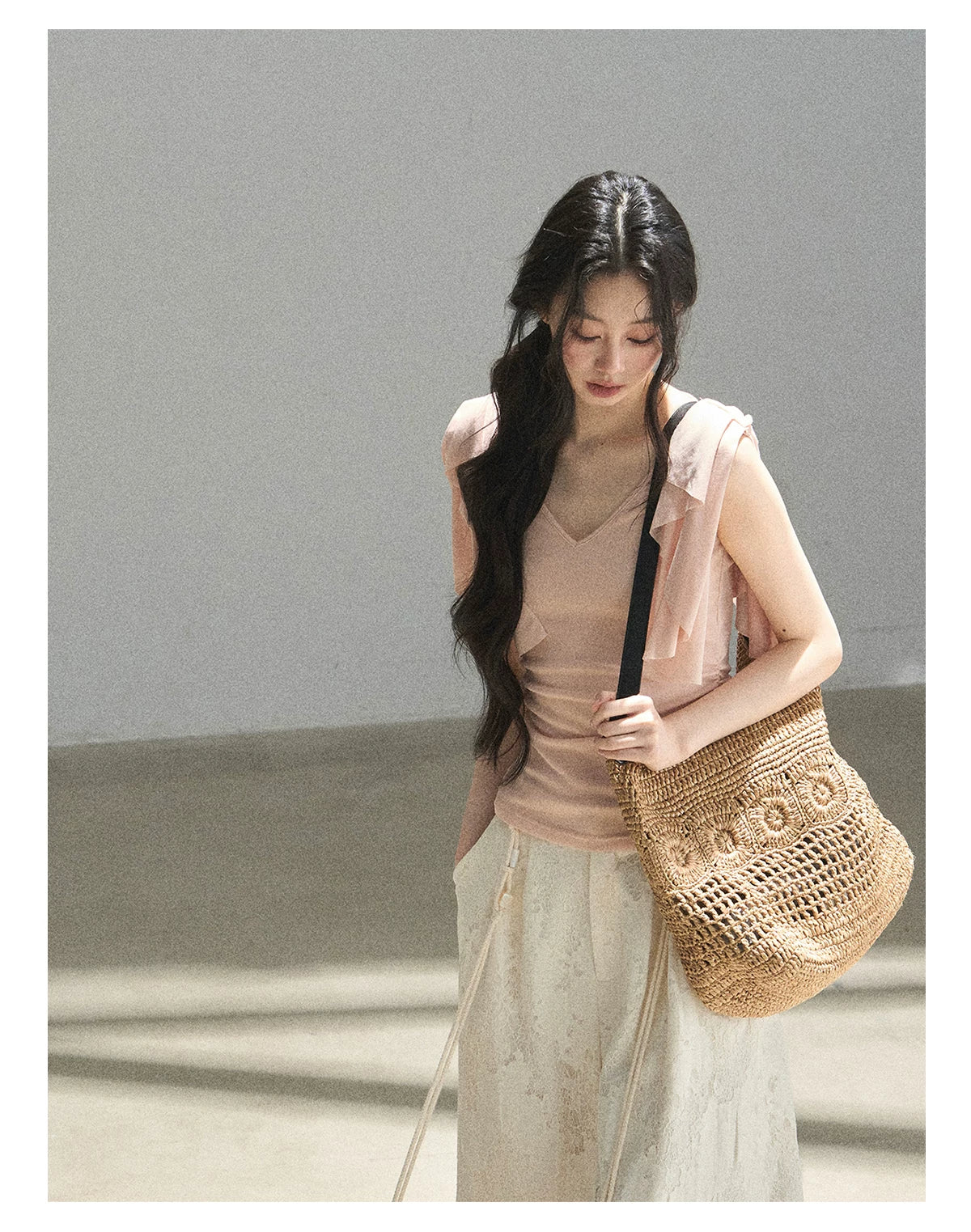 "Where Clouds Fall" Ruffle Sleeve V-Neck Crop Top (Forest Green/ Sage Gray/ Misty Blue/ Cinnamon Pink)