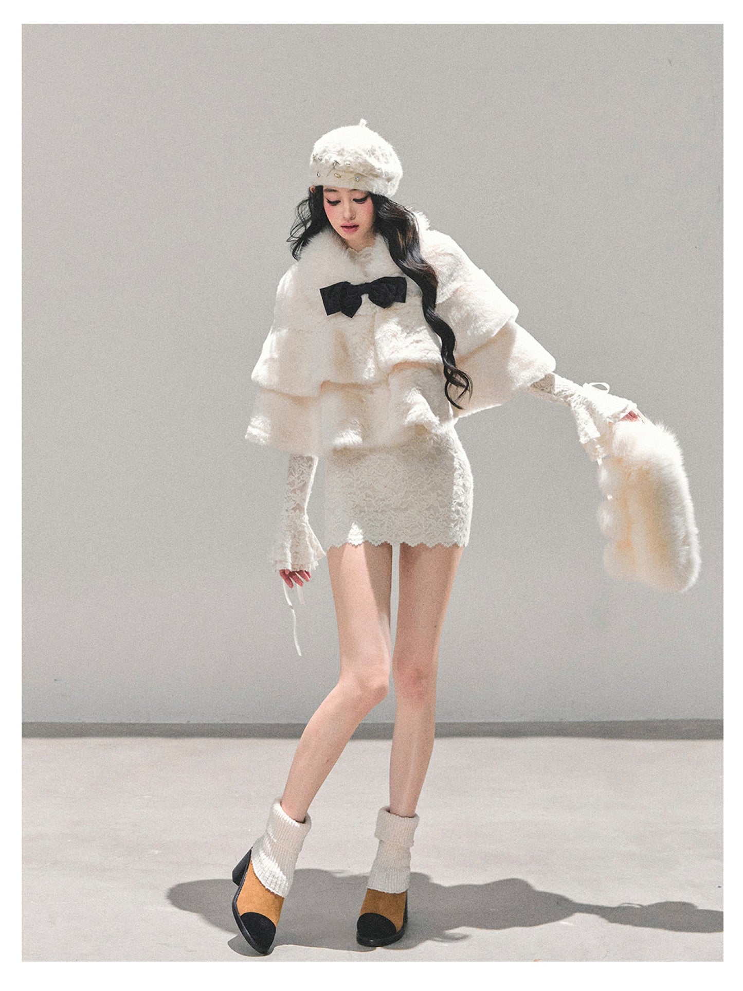 少也眼 “When the First Snow Falls" Plush Winter Cape Coat
