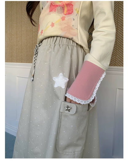 “Spring Palette Reverie” Apricot Cropped Knit Top