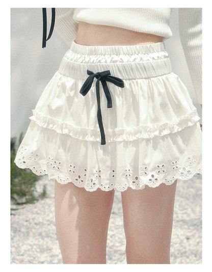 少也眼 "Spring Meadow Skirt" Soft White French Skirt 75683845