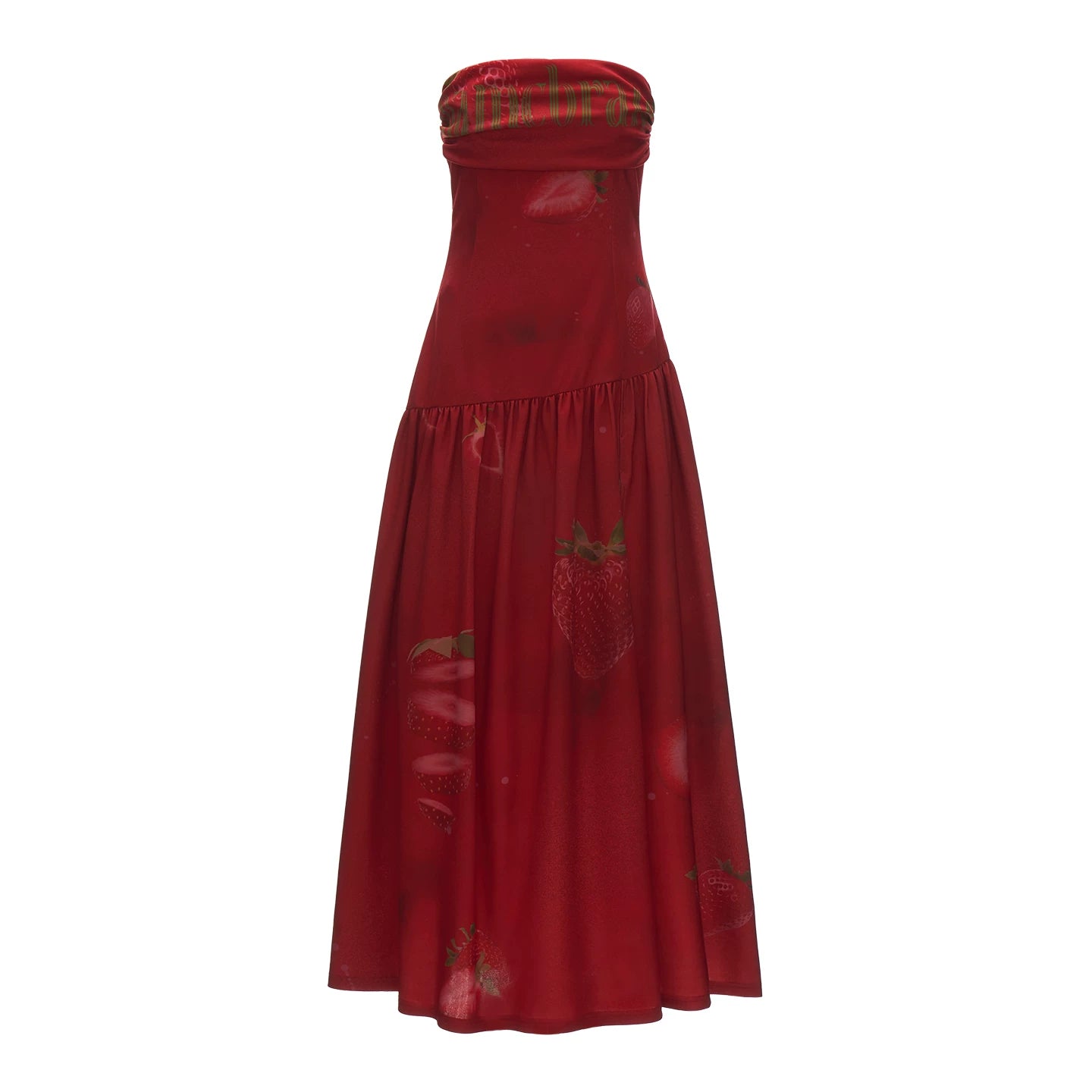 "Strawberry Rouge Mood" Strapless Maxi Dress WE1000