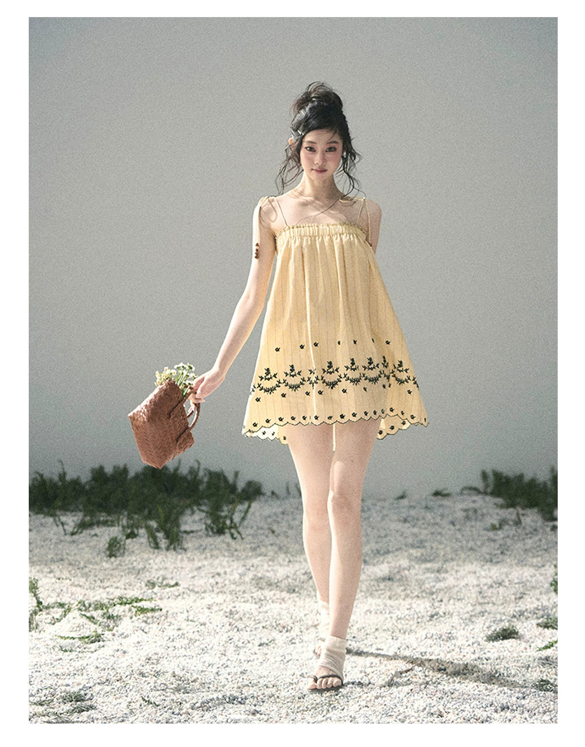 “Ripples Along the Hem” Butter Yellow Reversible Babydoll Dress