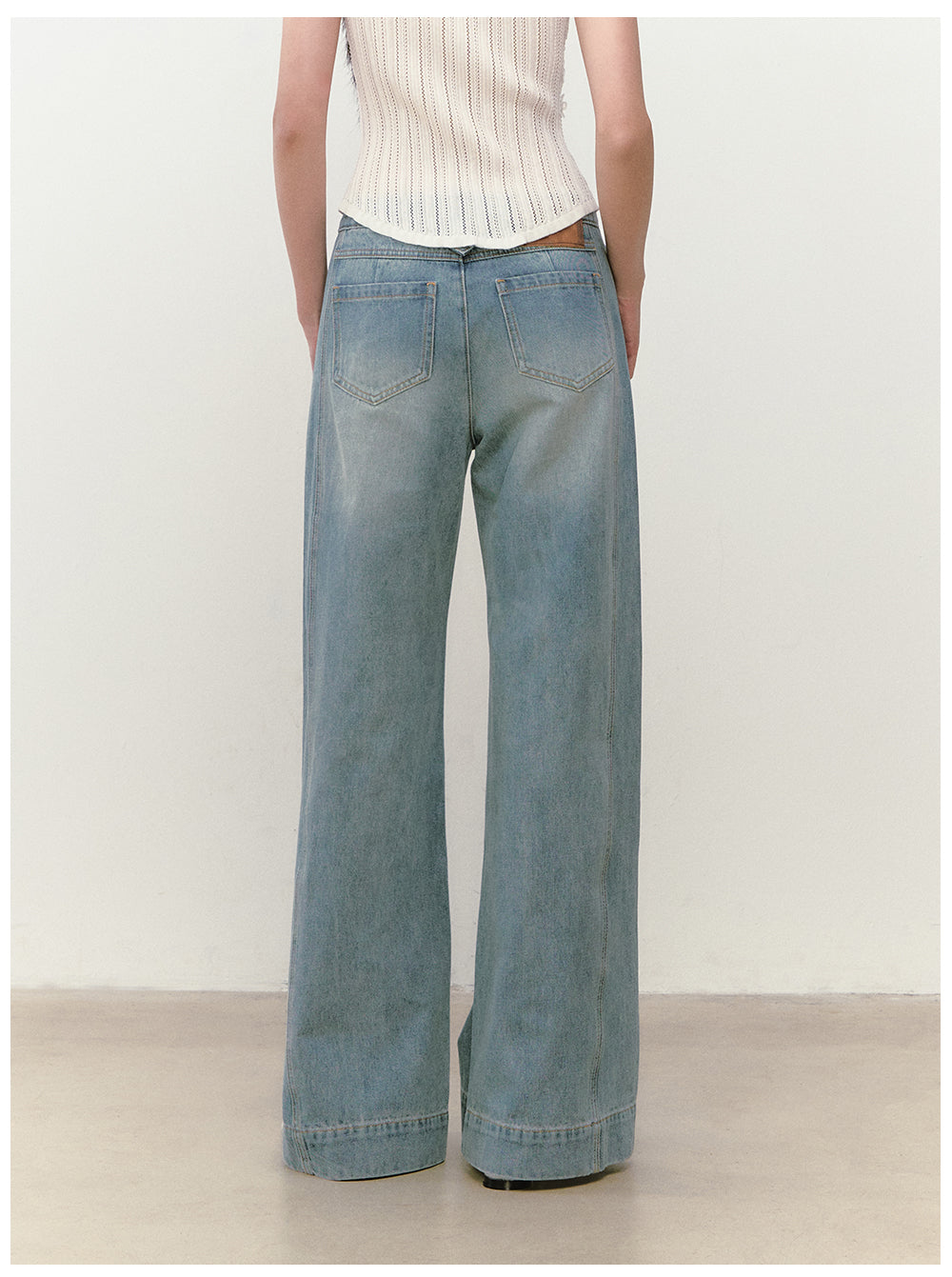 VIAPITTI - Firework Rhinestone Double-Waistband Jeans