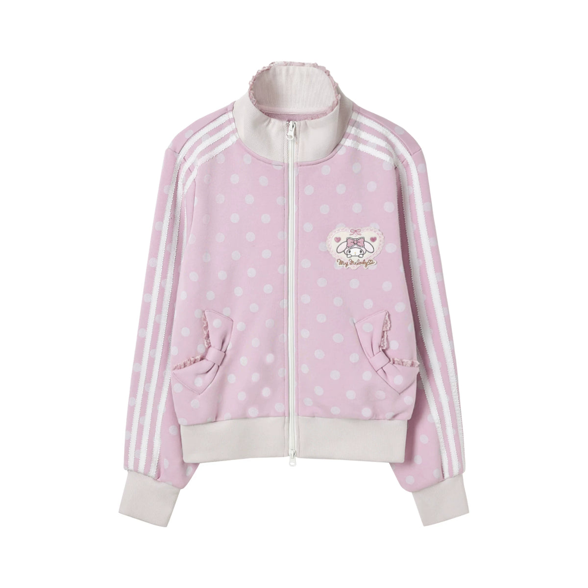 KYOUKO - My Melody Misty Pink Polka Dot Jacket, Gray Bloomers and Pink Lace Skirt Set