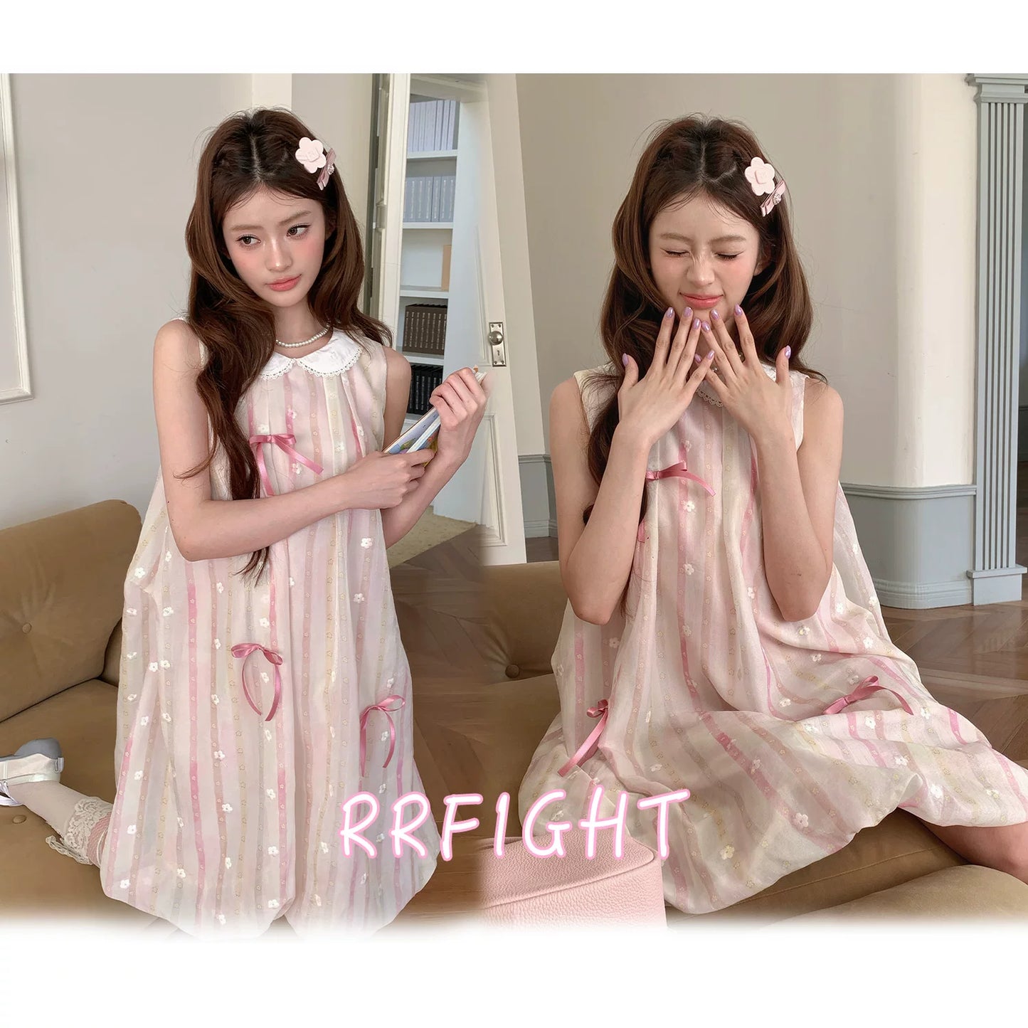 “Peach Soda Dream” Blush Pink Bubble Hem Dress