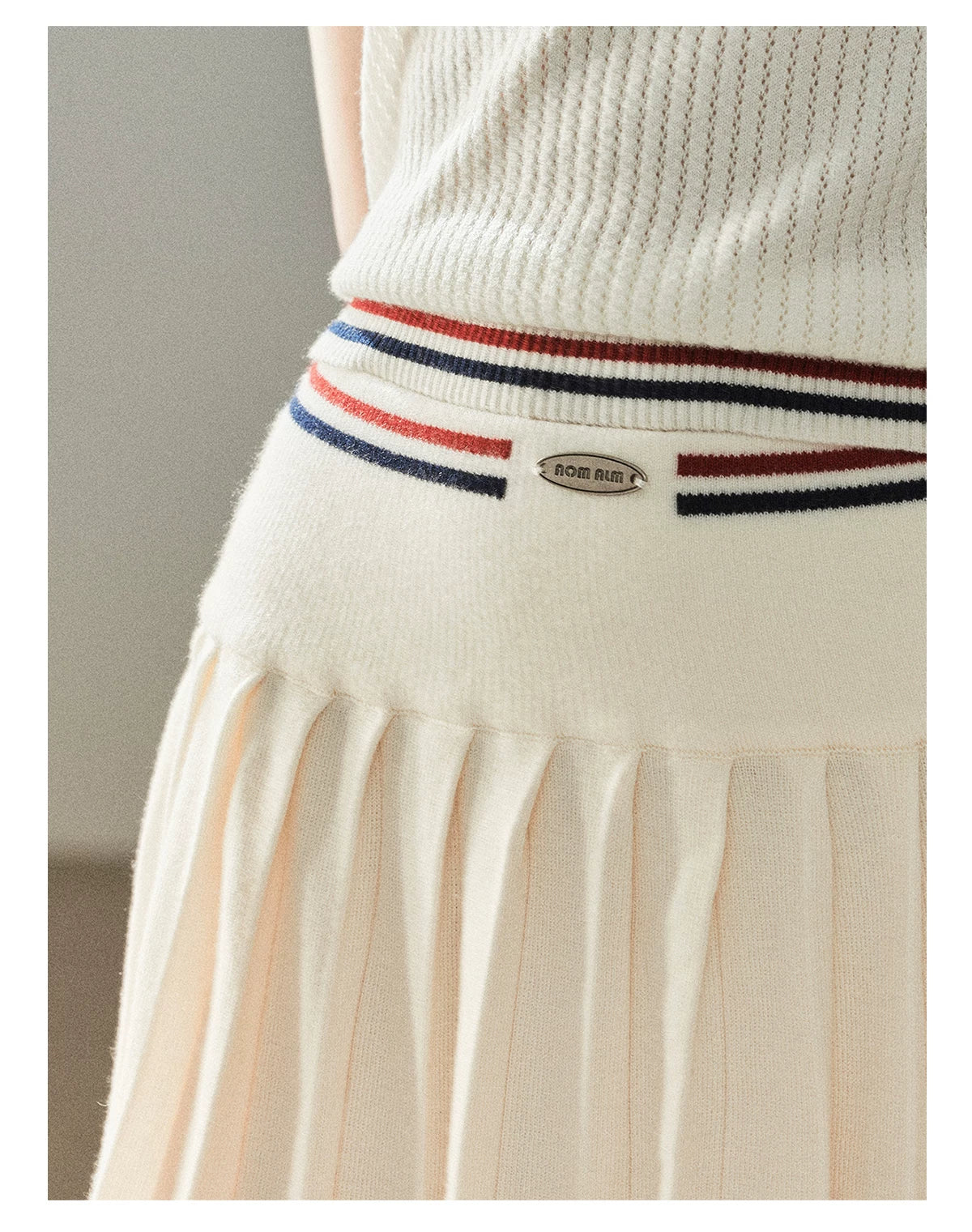 "The Softest Touch" Dutch Cream Collegiate Knit Top & Mini Skirt Set
