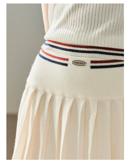 "The Softest Touch" Dutch Cream Collegiate Knit Top & Mini Skirt Set