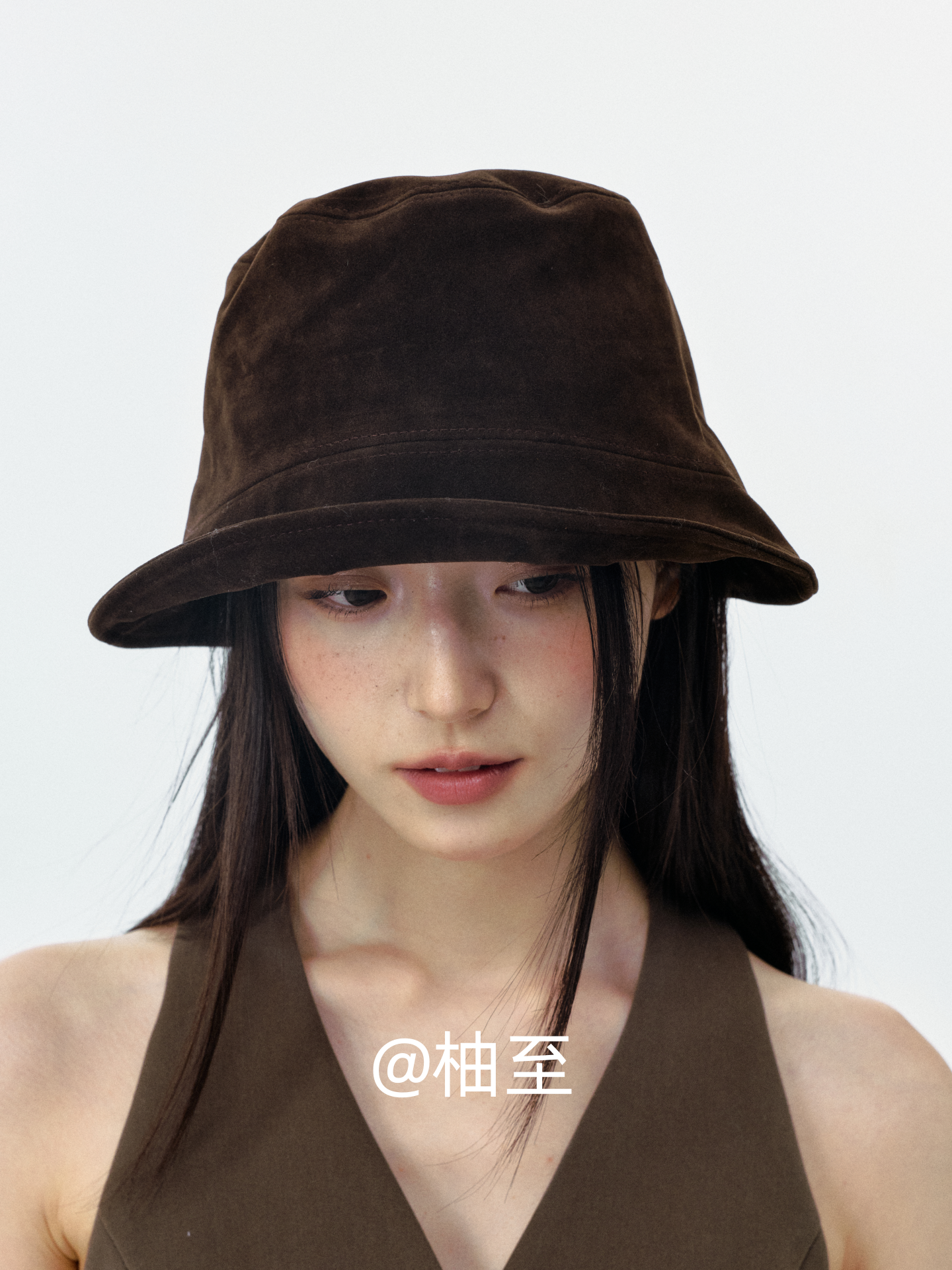 Suede Bucket Hat – Mocha Brown Wide Brim Hat