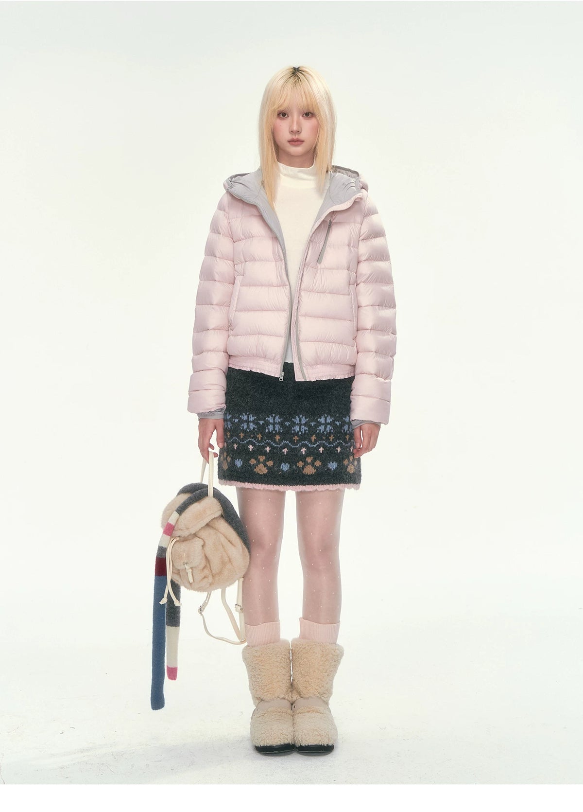 CAN - "Twilight Snow" Hooded 90% White Duck Down Puffer Jacket (Hibiscus Purple / Baby Pink / Water Blue)
