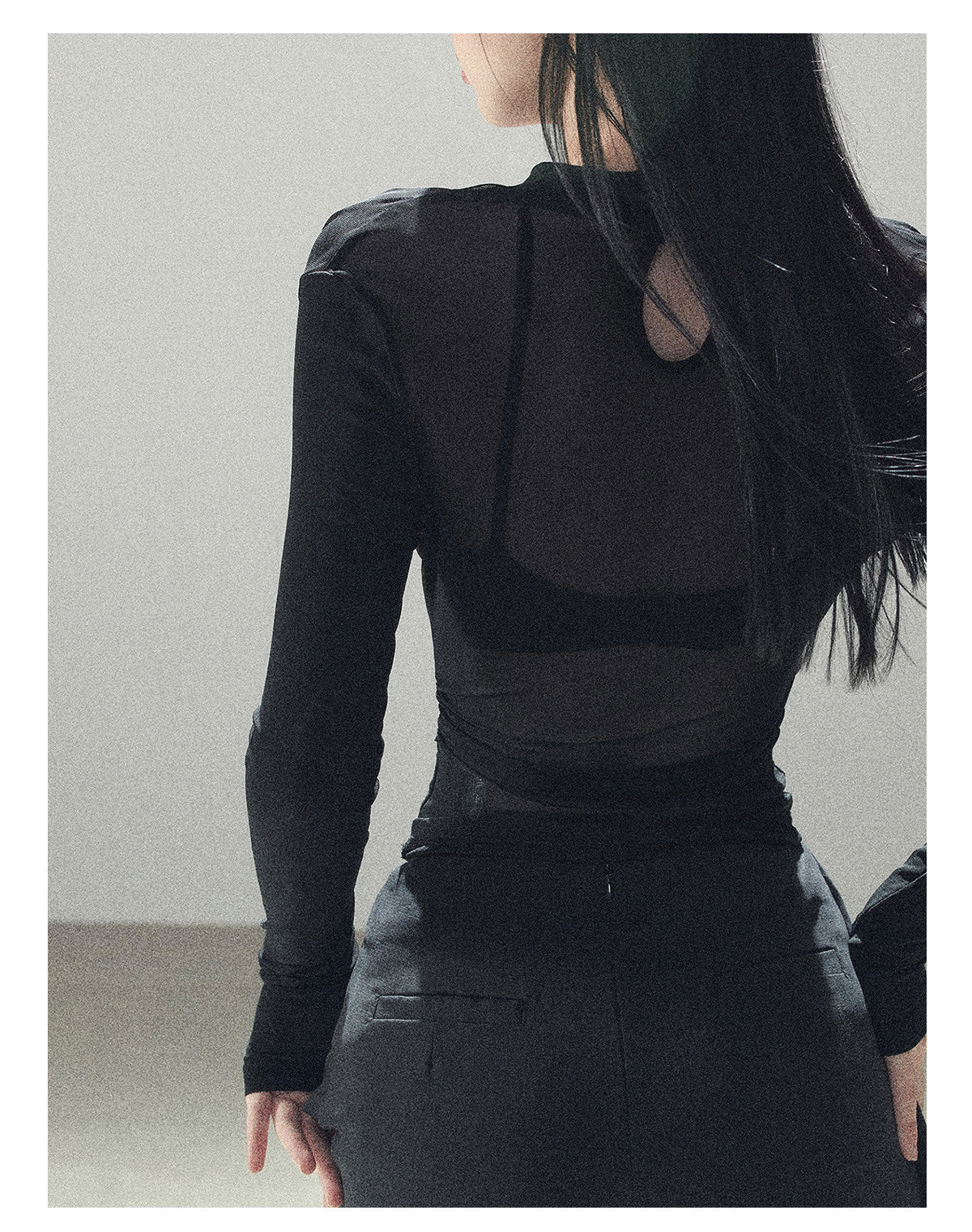 170726 "Barely There" Tranquil Black Sheer Halter Cover-Up