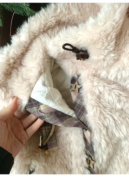 阮阮自制 - Love String Pink Plaid Wool Jacket & Mini Skirt Set