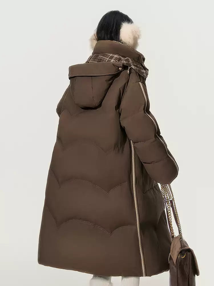 EPTISON - Brown 90% White Duck Down Long Puffer Coat