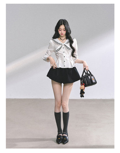 少也眼 "Mary Jane Academy" French Lace Sailor Blouse 7685464