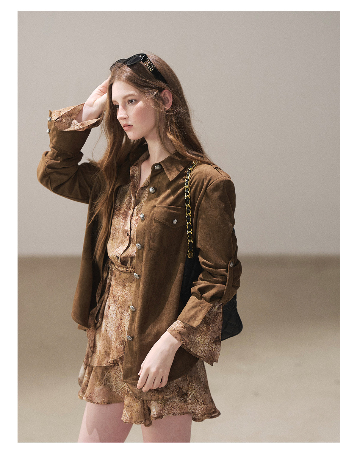 170726 "Scattered Across the Dunes" Rich Cocoa Utility Shirt with Belt