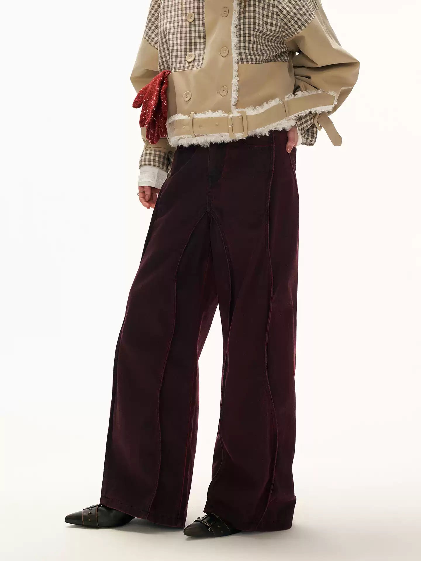 MAMC - Holiday Wave Red Straight-Leg Denim Pants WE786