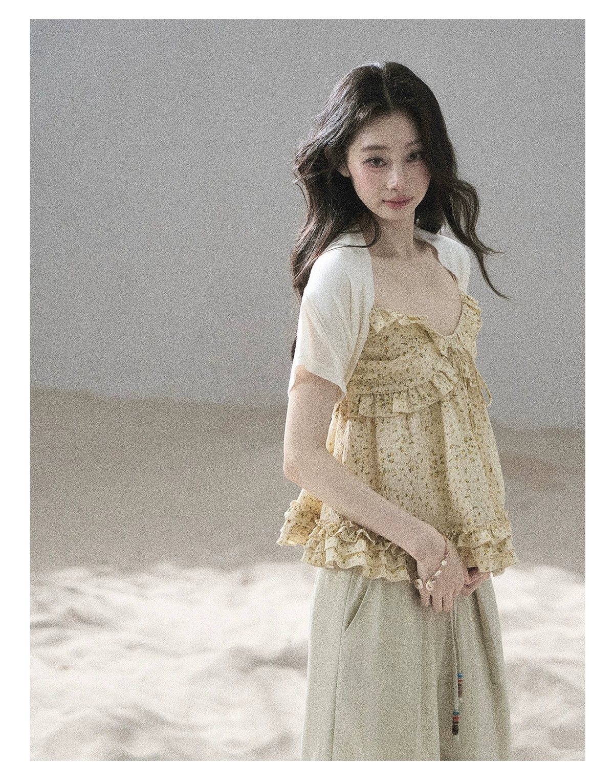 "Follow the Sea Breeze" Lightweight Straight-Leg Wide-Leg Pants (Lotus Pink/ Gray Sage Green/ Gray Blue)
