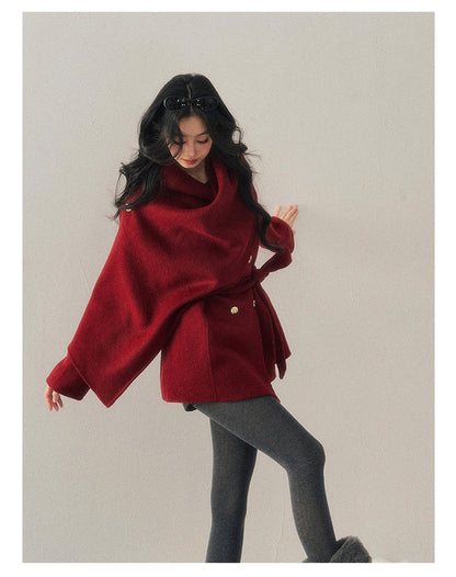少也眼 "Winter Balsée" Hepburn-Inspired Lambswool Wool Coat