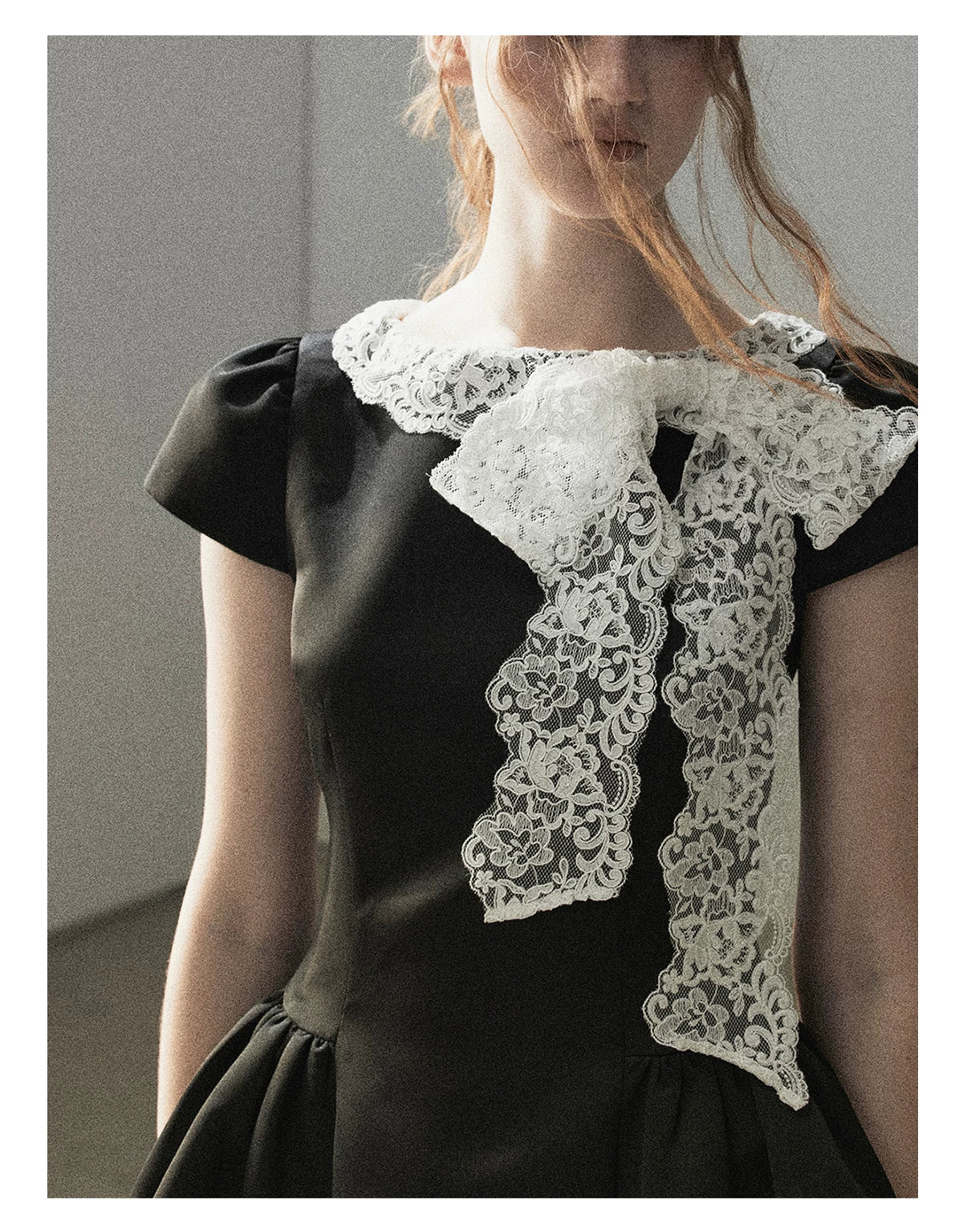 "A River Woven by Moonlight" Rich Black Lace Cocktail Mini Dress