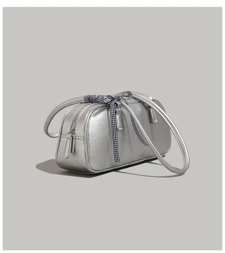 "Silver Siren" Shoulder Bag (Silver / Black / White / Pale Yellow)