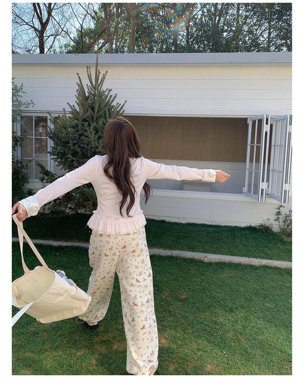 “Dream Pony Picnic” Apricot Pony Print Lounge Pants