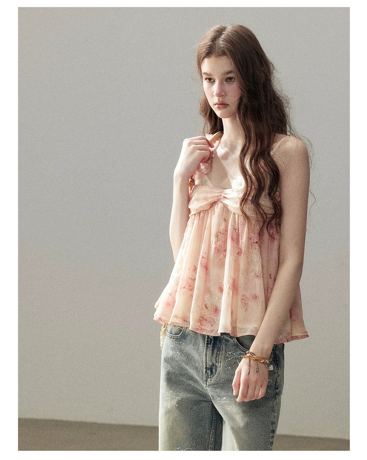 "Passing Through Your Summer" Cinnamon Pink Lace Babydoll Cami
