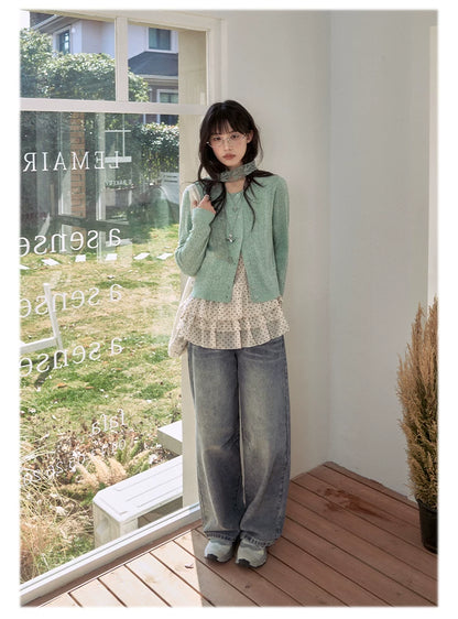 "Clover Breeze" Mint Green Knit Cardigan Collection