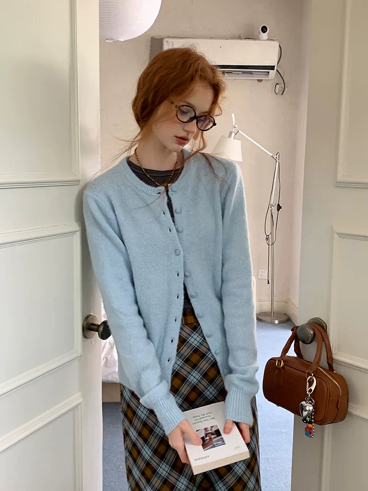 Caramel Brown Plaid Maxi Skirt