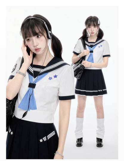 "Evening Star" Classic Sailor Uniform Collection (Sailor Blouse / Pleated Mini Skirt / Pleated Midi Skirt / Sailor Scarf)