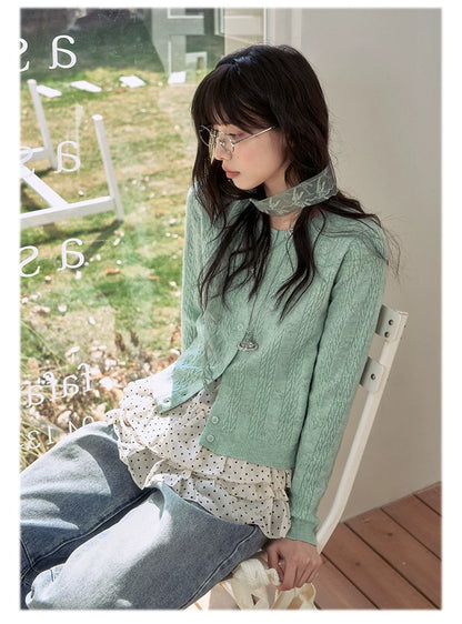 "Clover Breeze" Mint Green Knit Cardigan Collection