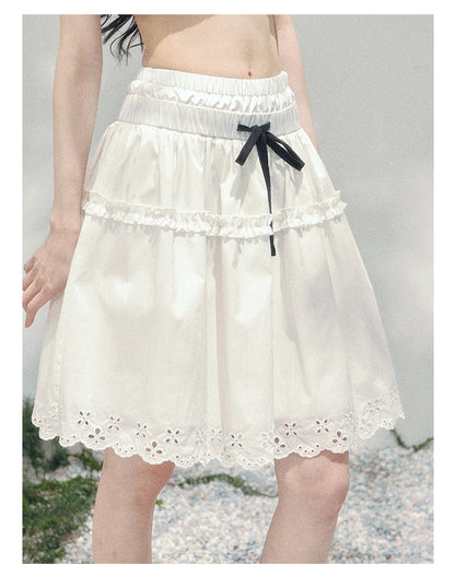 少也眼 "Spring Meadow Skirt" Soft White French Skirt 75683845