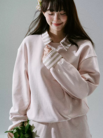 LOST FOREST - Radiant Seasons Japanese Collegiate Sweatshirt & Skirt Set – Pink