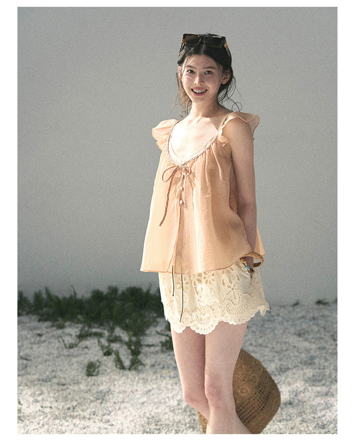 “Your Whisper” Lotus Mauve Babydoll Twinset Top