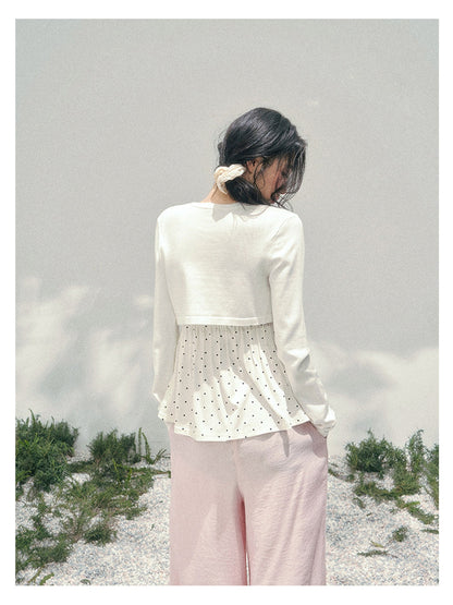 少也眼 “Polka Brandy Lace” White Modal Lace Set 136