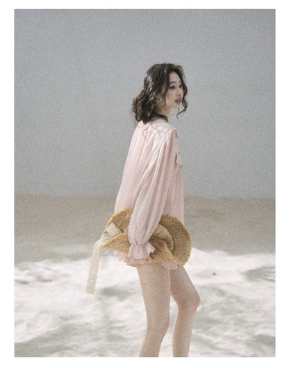 "Flowers on the Breeze" Blush Pink Top & Mini Skirt Two-Piece Set