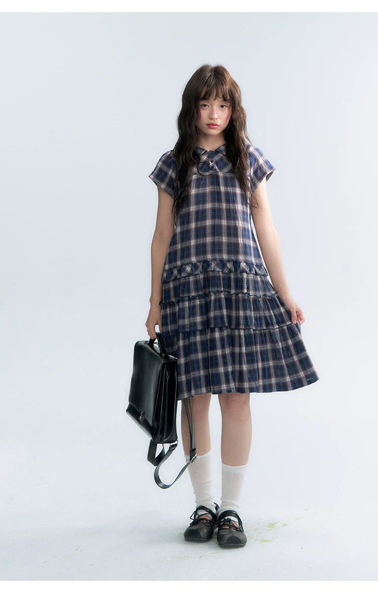 "Weekend Diary" Ruffle Tiered Polo Midi Dress