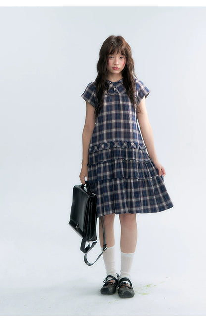 "Weekend Diary" Ruffle Tiered Polo Midi Dress