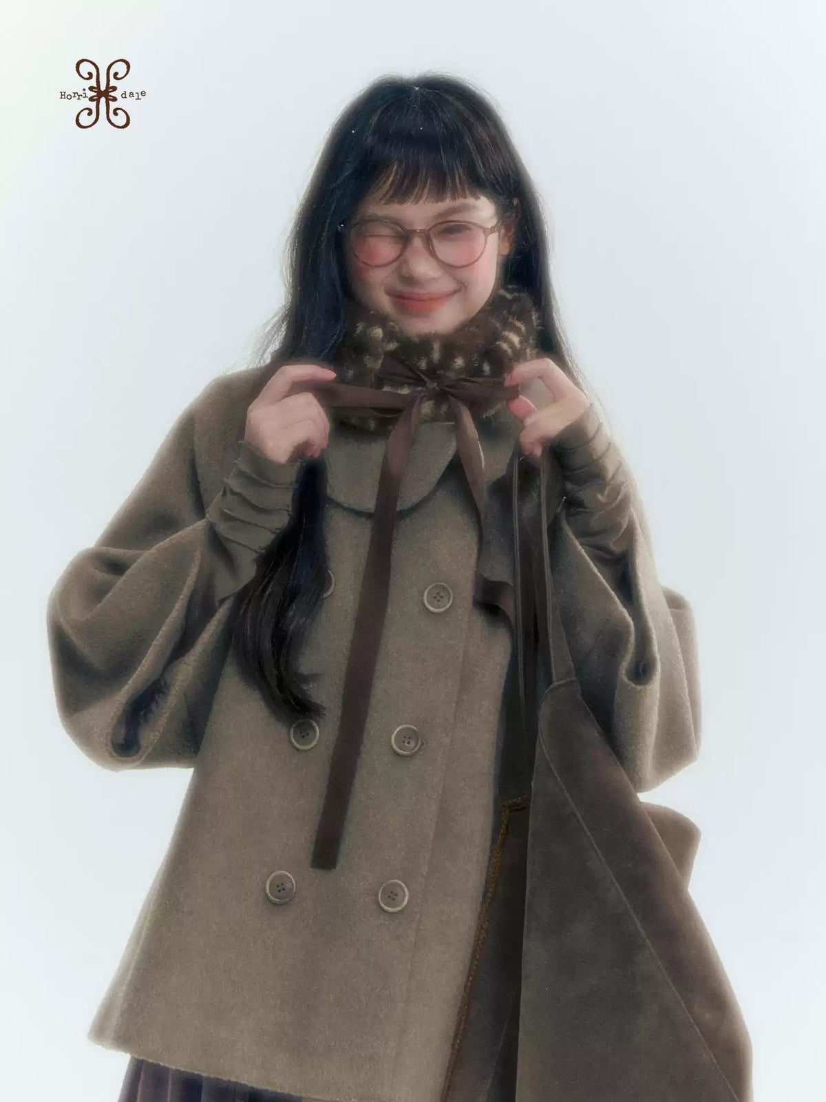 Horridale - Asymmetric Peter Pan Collar Wool-Blend Cape Coat – Oatmeal Beige