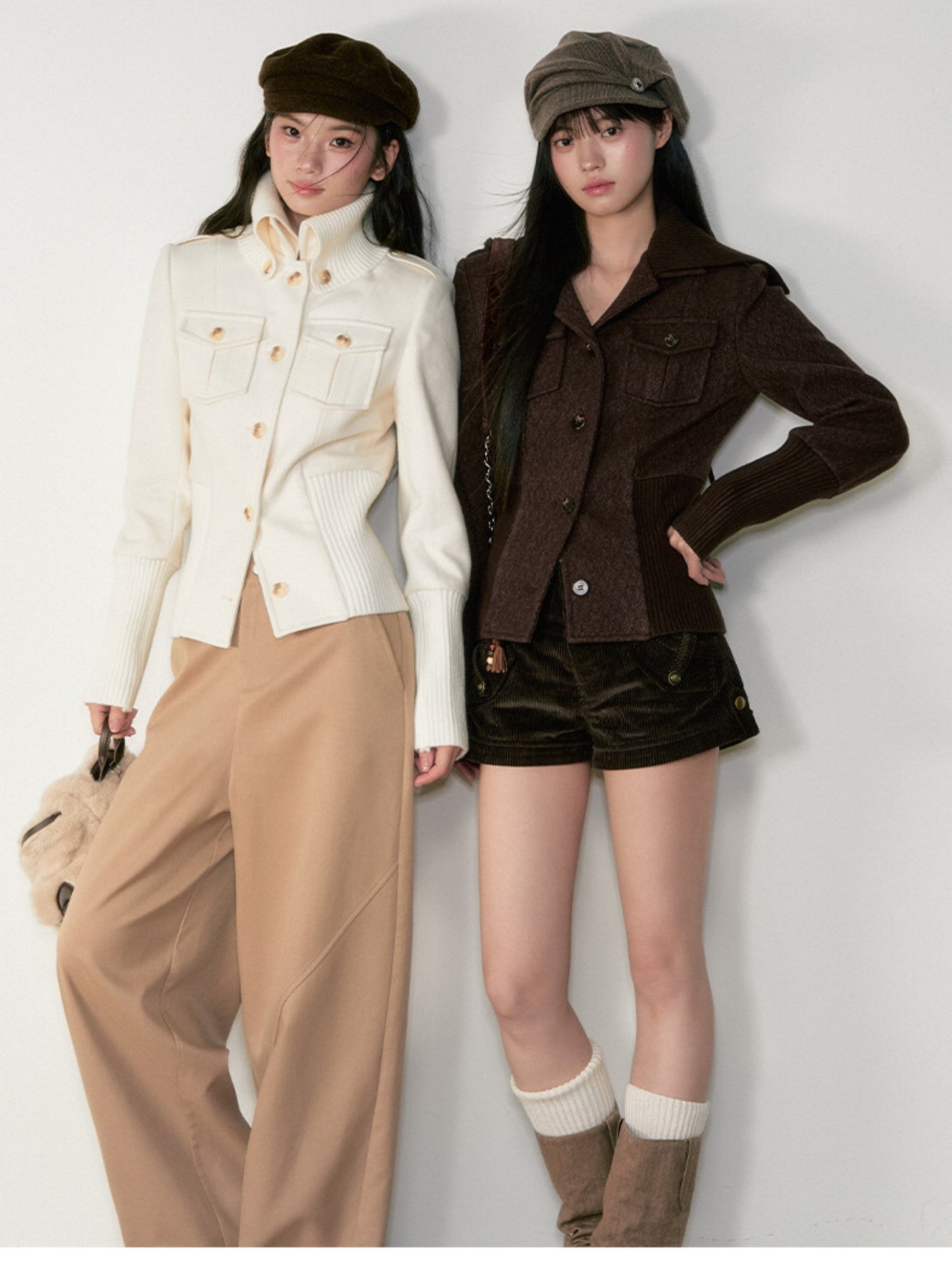 Soote Season - "Cloud & Roast" Two-Way High-Neck Cinched Wool Jacket