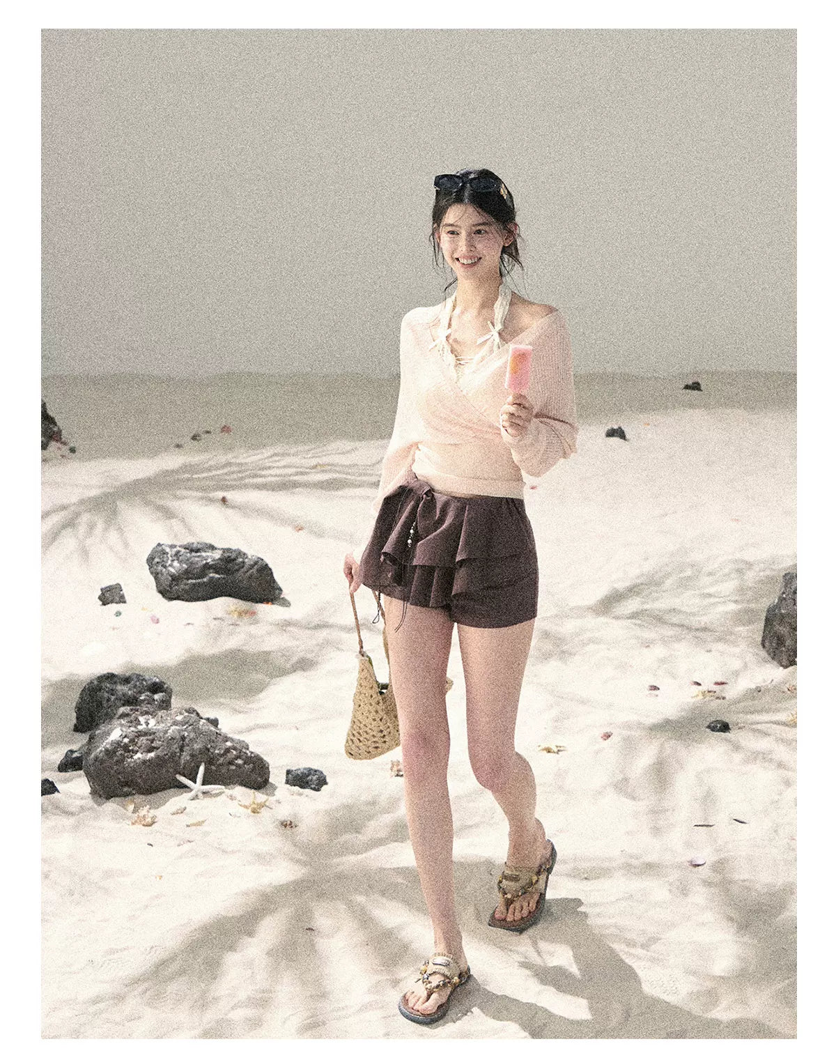 "Cool Touch Reverie" Cinnamon Pink Sun Protection Top Set 563543
