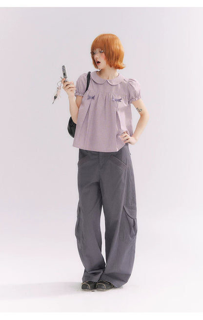 “Pear Shape Genius” Dusty Mauve Washed Cotton Cargo Pants