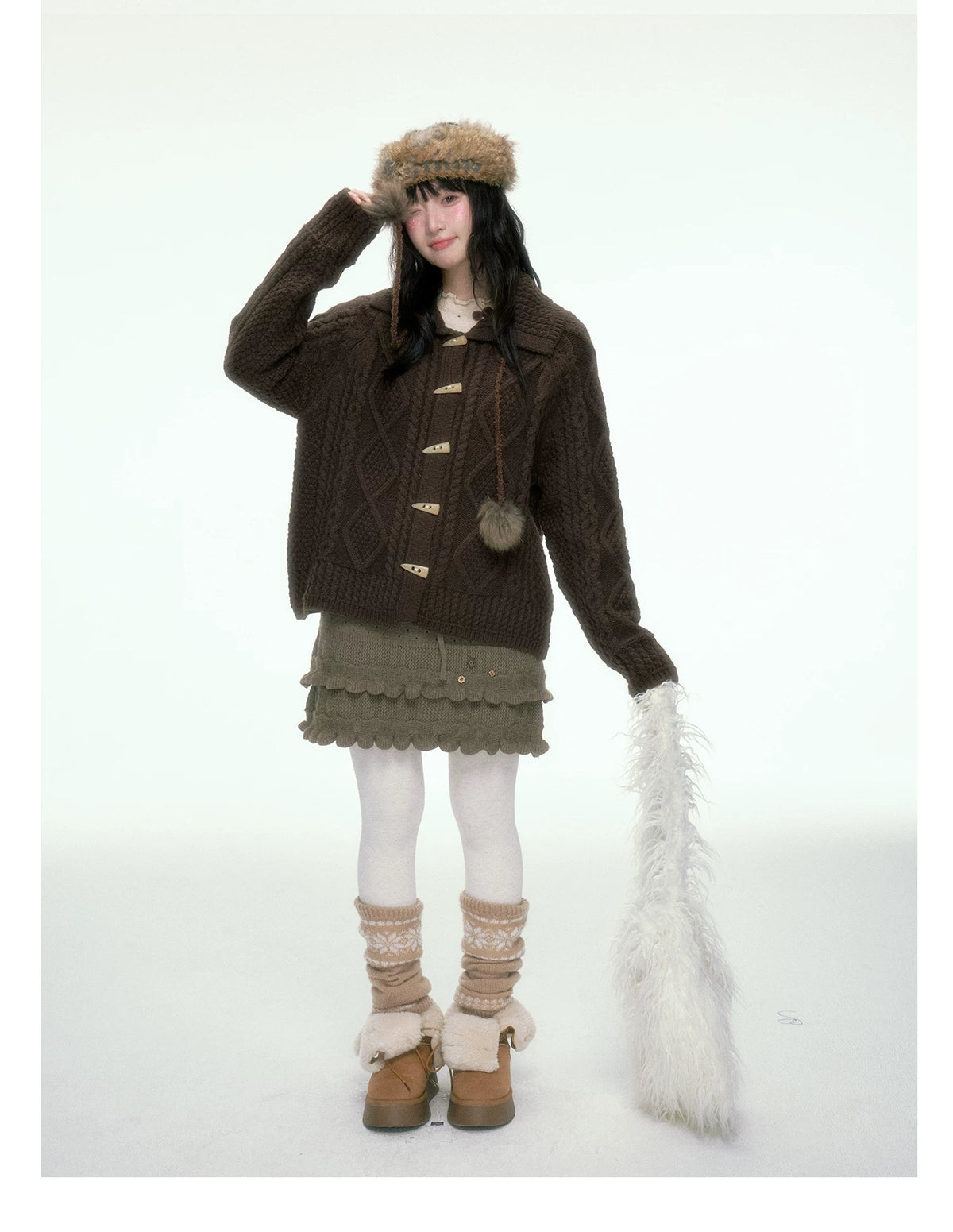 BIBIBENCY - Beige Polka Dot Knit Pullover