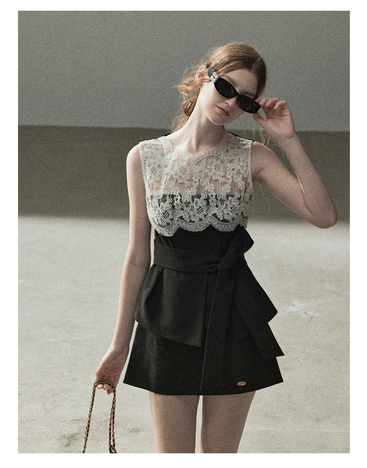 "The Quiet Strength" Black Iris Lace Sleeveless Crop Top
