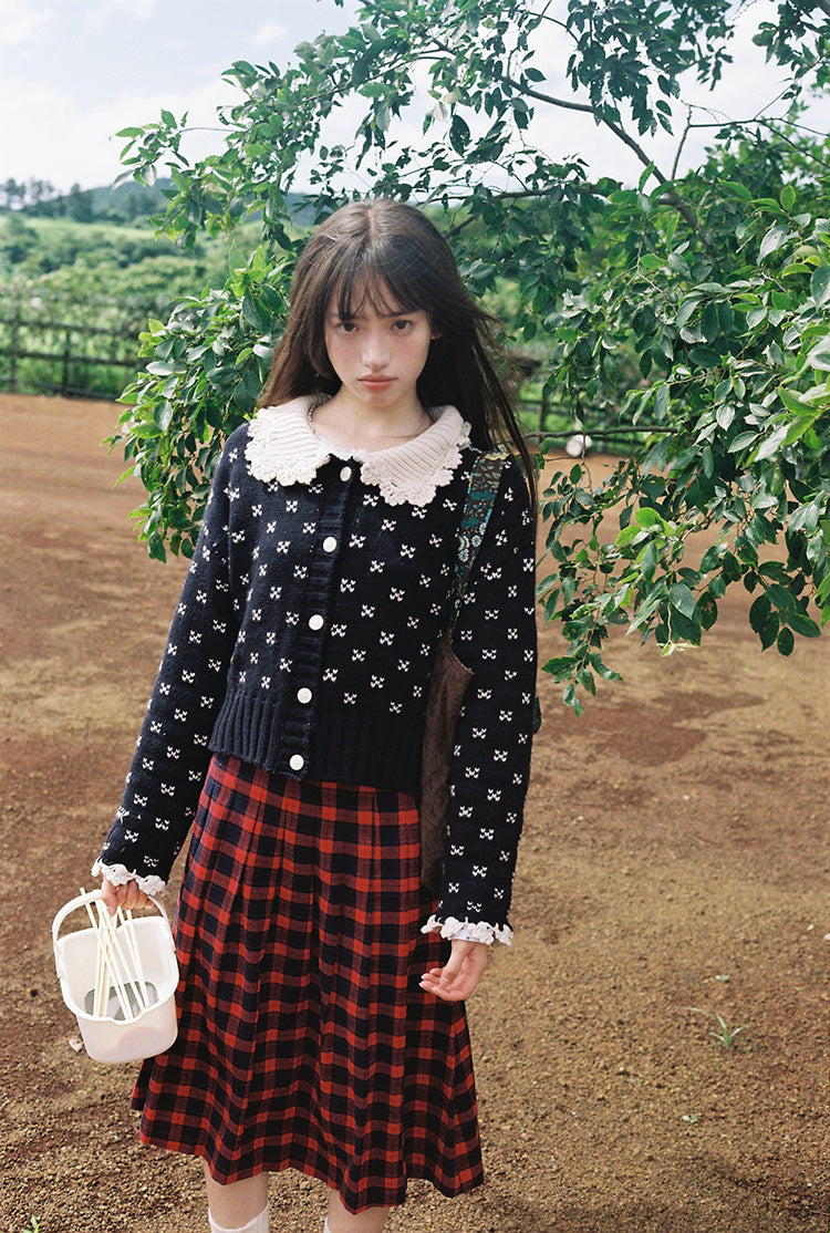 Zzouu - Retro Plaid Skirt