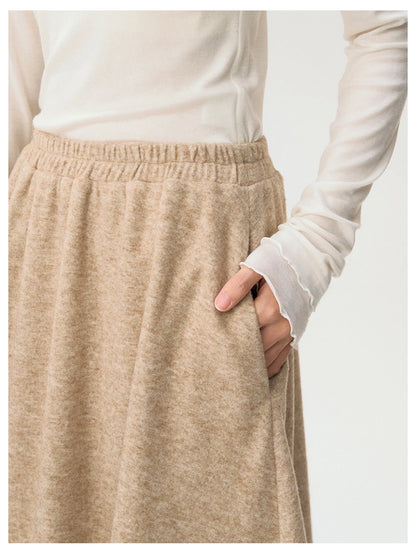 [CAN] "Dusky Floral Whispers" Blush & Chestnut Brown Set (Long Sleeve Top / Tassel Mini Skirt)