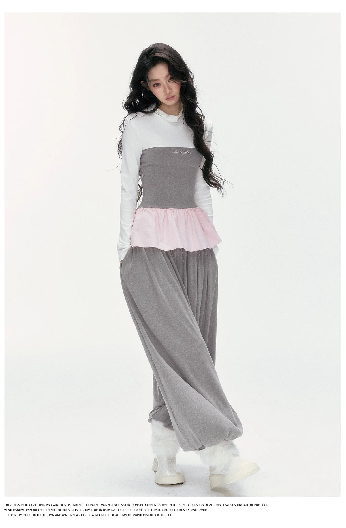 24olvides - Korean-Inspired Faux 3-Piece Top and Pants Set