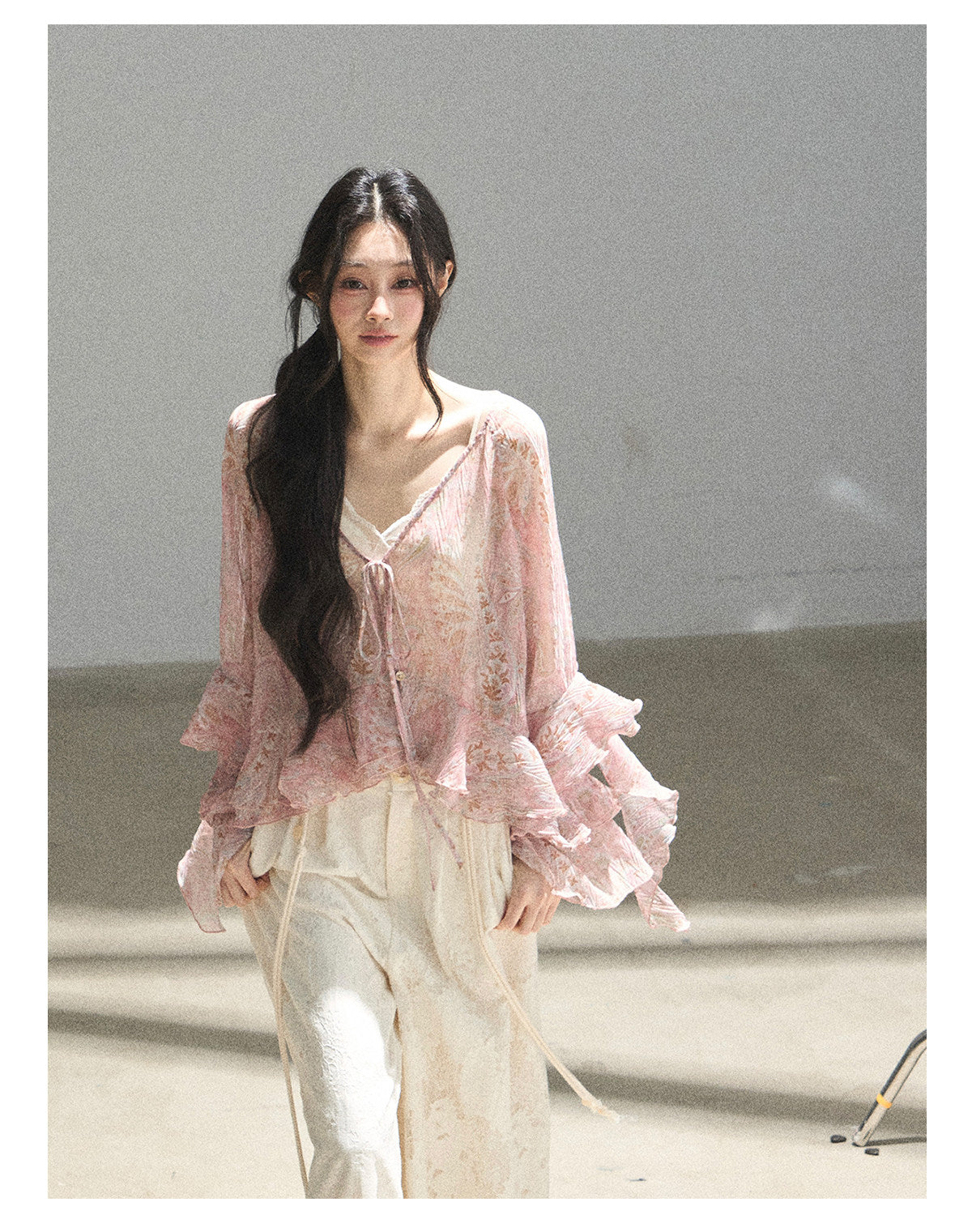 170726 "A Place Where Softness Rests" Lotus Mauve Ruffle Tie-Front Cover-Up Cardigan