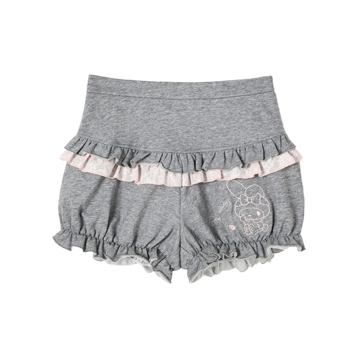 KYOUKO - My Melody Misty Pink Polka Dot Jacket, Gray Bloomers and Pink Lace Skirt Set