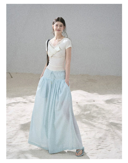 "White Tea Under the Moonlight" White Lace V-Neck Top