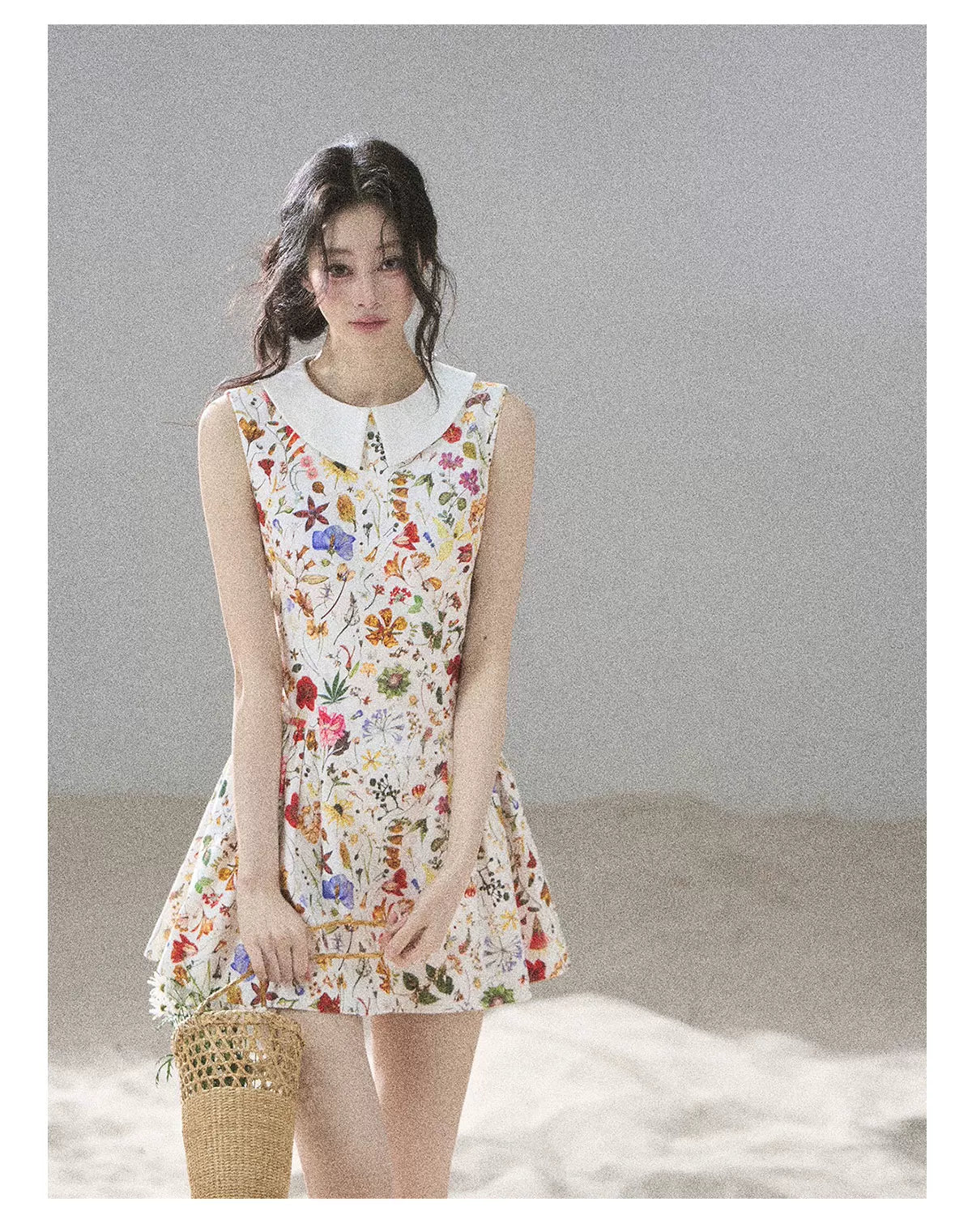 "Fallen Petals" Fleur White Floral Mini Dress
