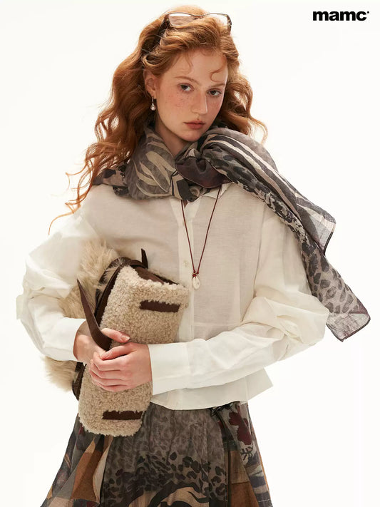 MAMC - Leopard Print & Zebra Stripe Textured Scarf Shawl